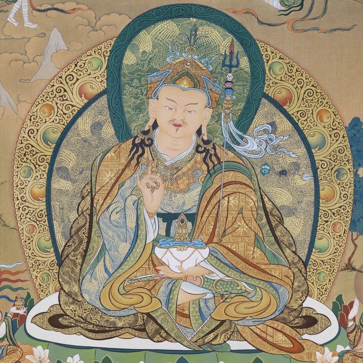 a Thanka of Guru Rimpoche Padmasambhava