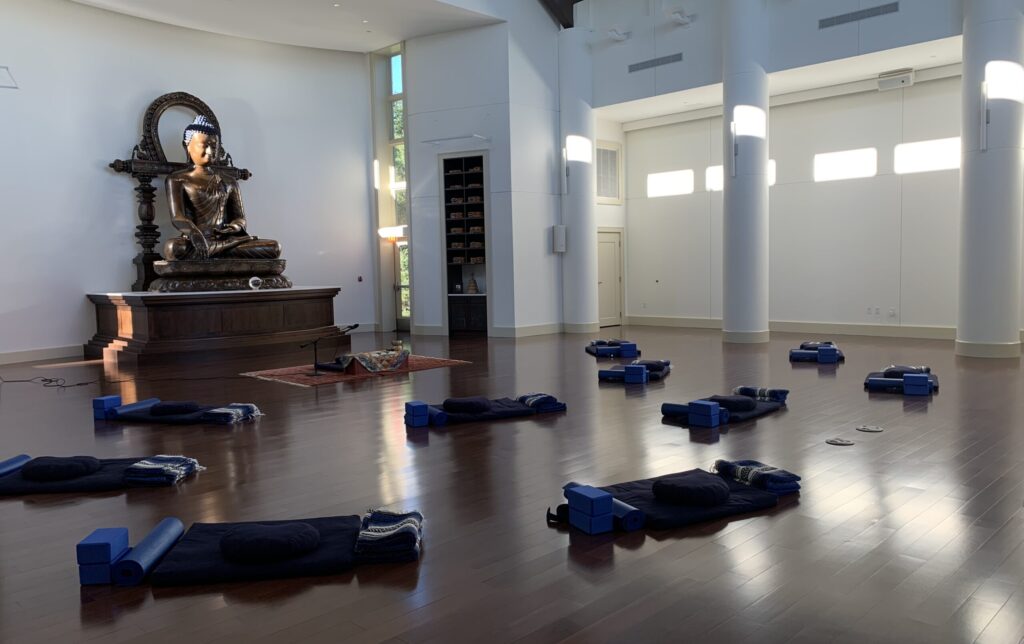 A Meditation Hall with cushions