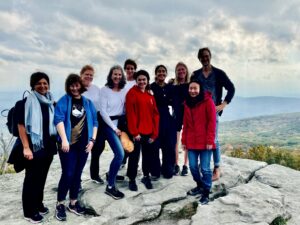 People on top of a mountain 