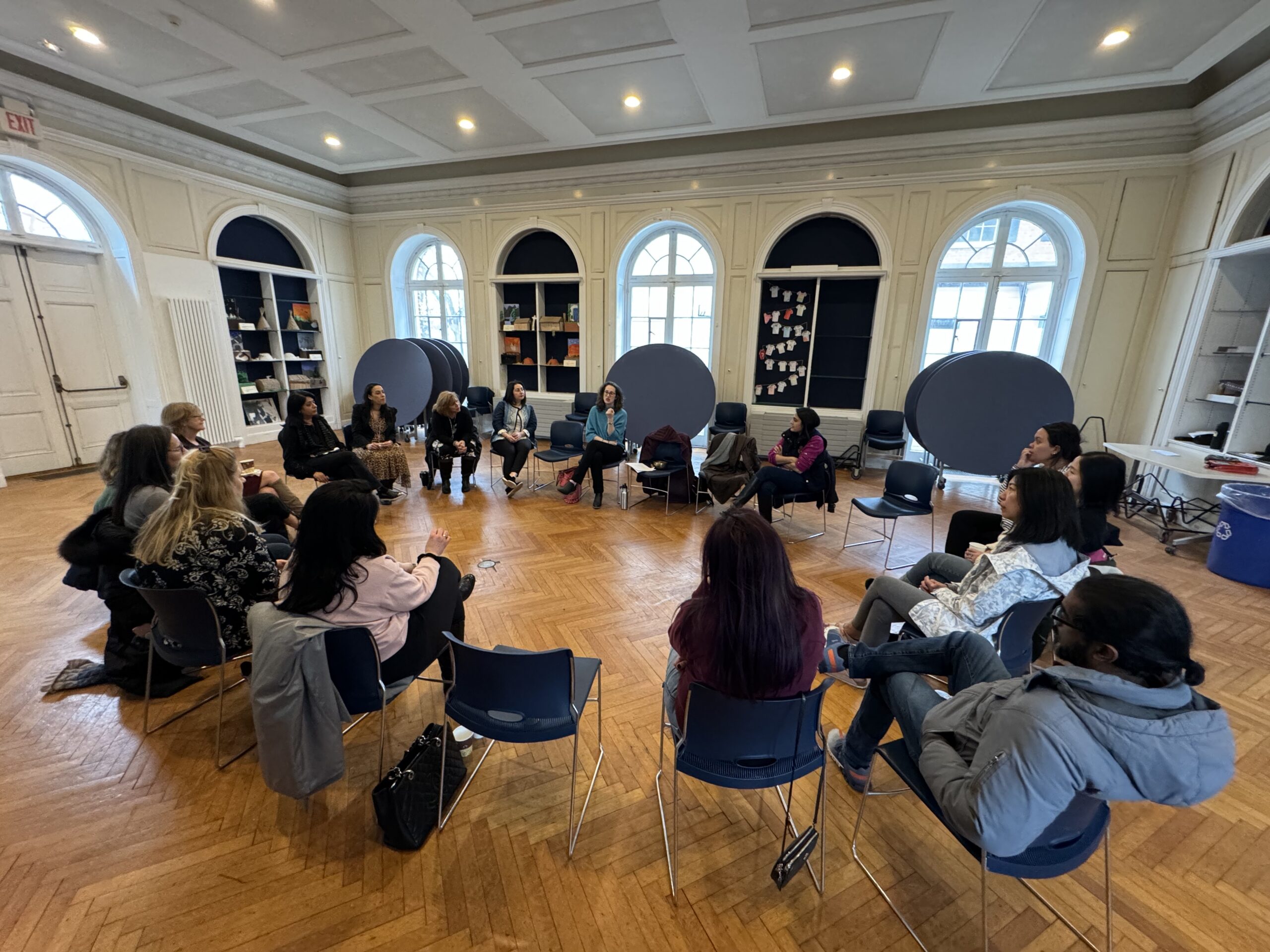 Miranda Lee holds group talking circle
